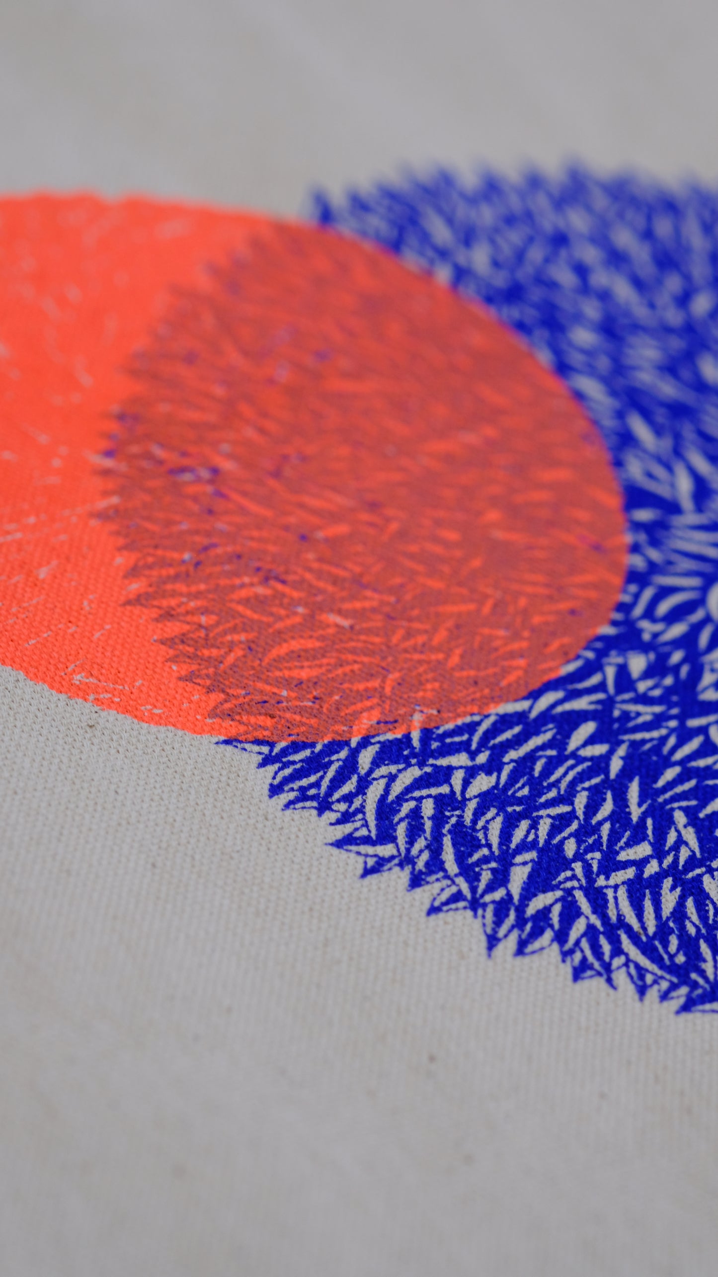 Totebag sérigraphié fleur bleue