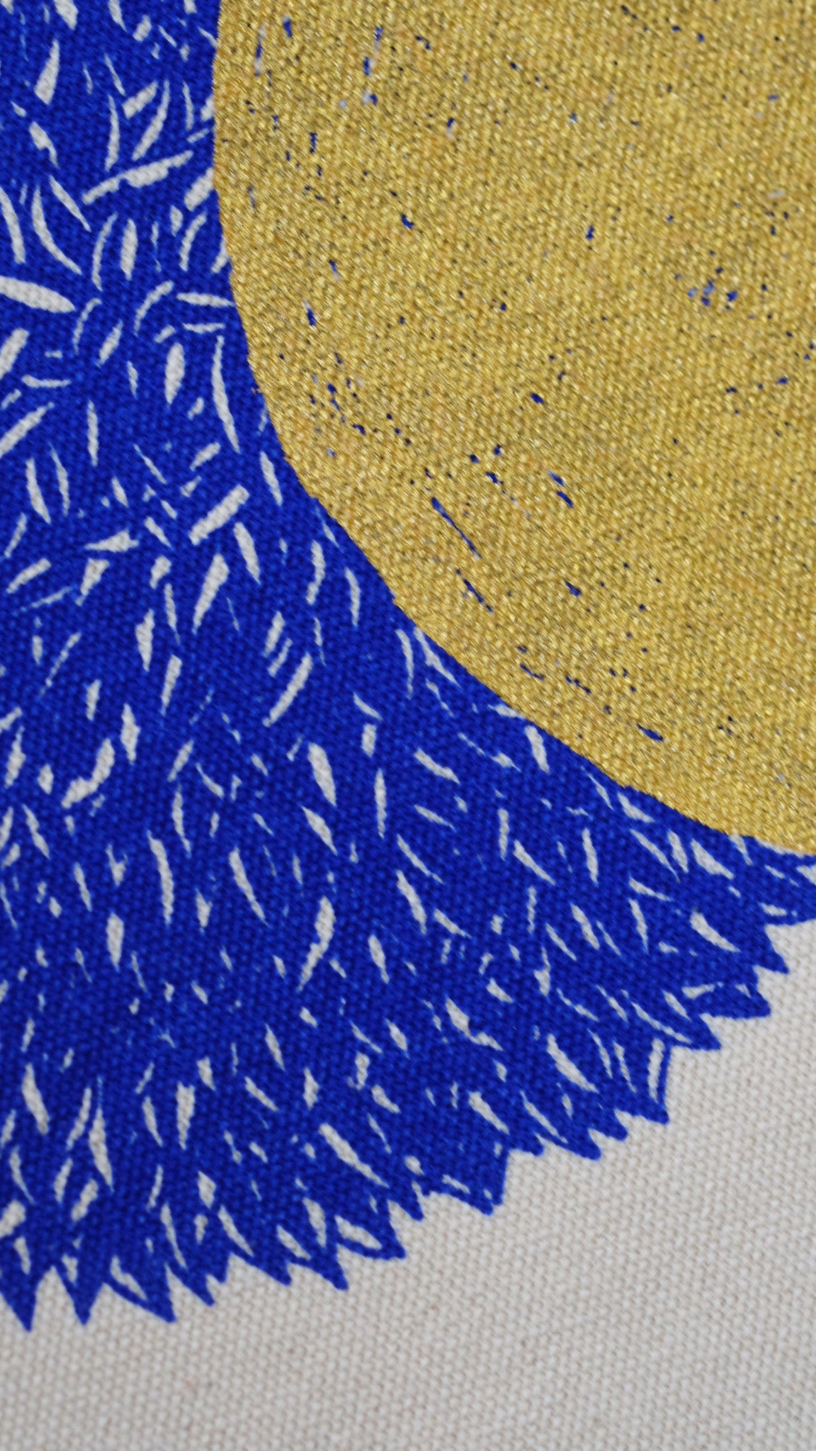 Totebag sérigraphié fleur bleue