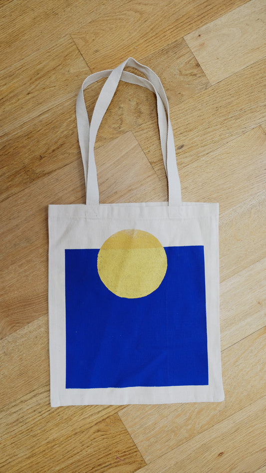 Totebag sérigraphié rond or