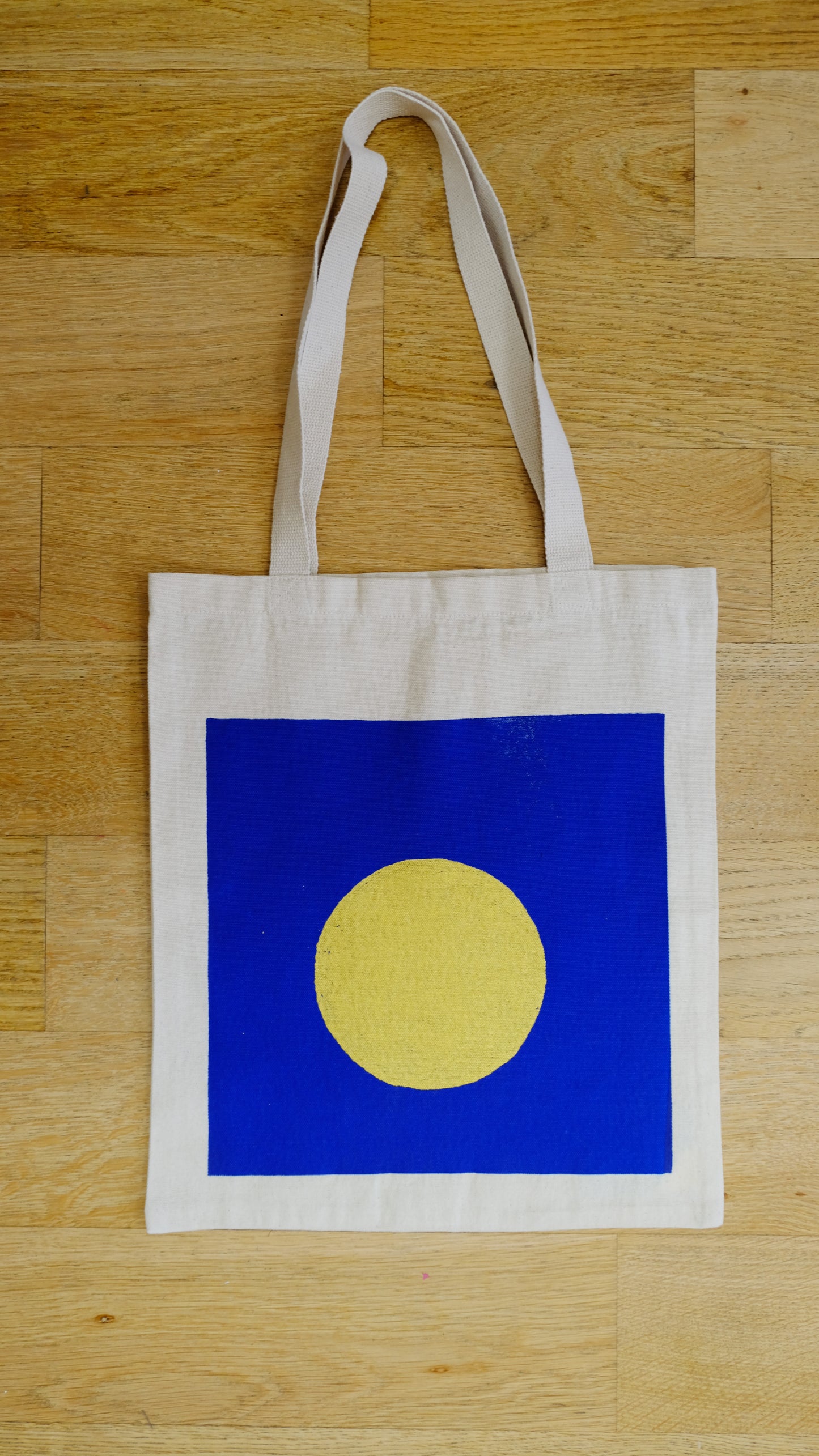 Totebag sérigraphié rond or bas