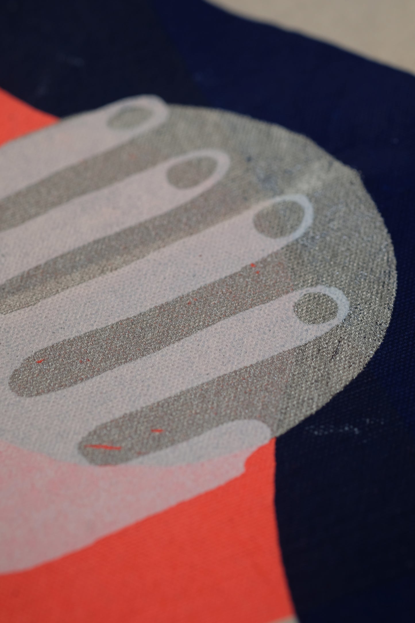 Totebag sérigraphié vague et rond argenté